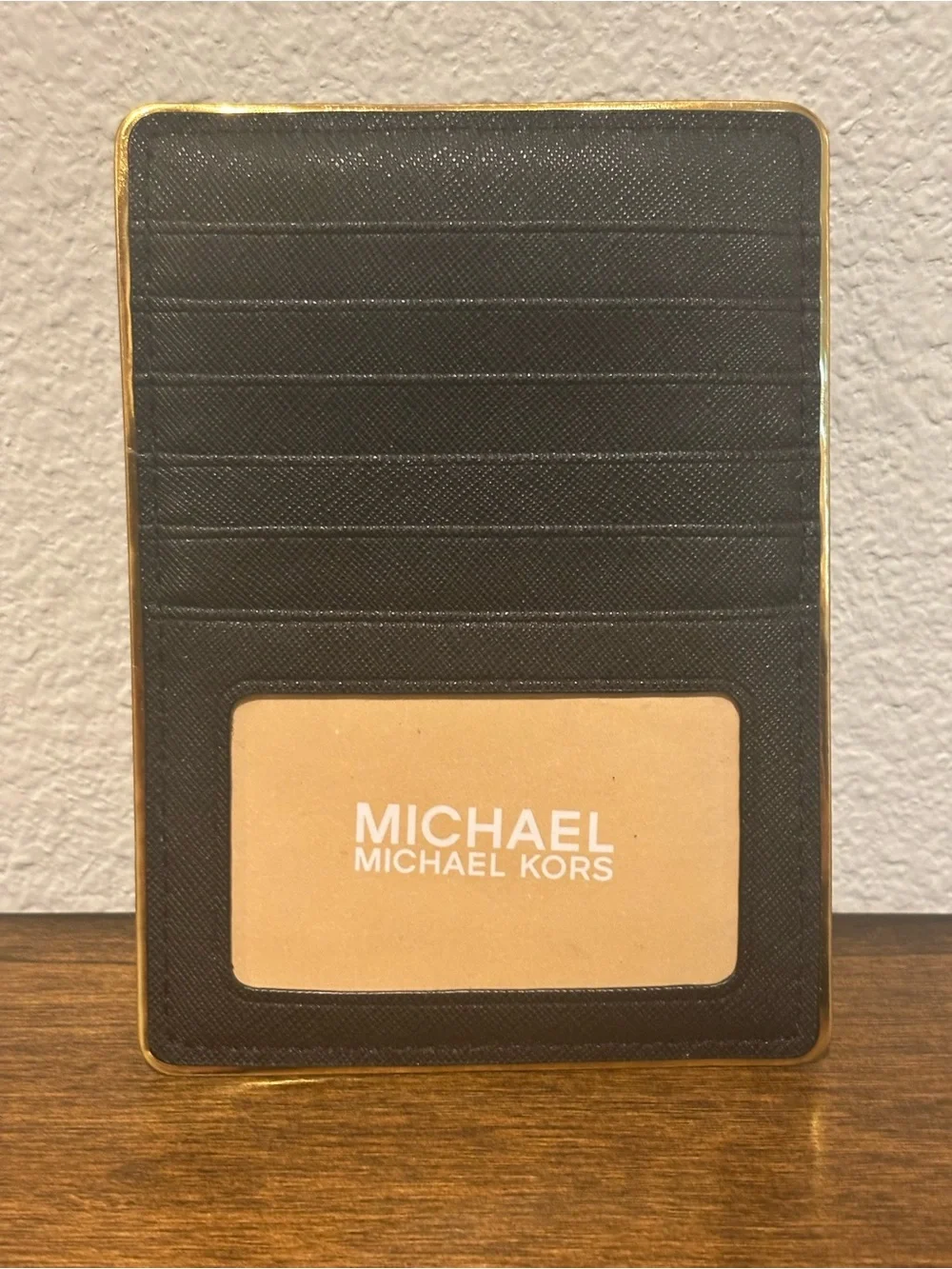 Michael Kors Black Cardholder with Gold Trim NWOT